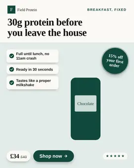 Product hero with 3 benefits, shown with a sample brand